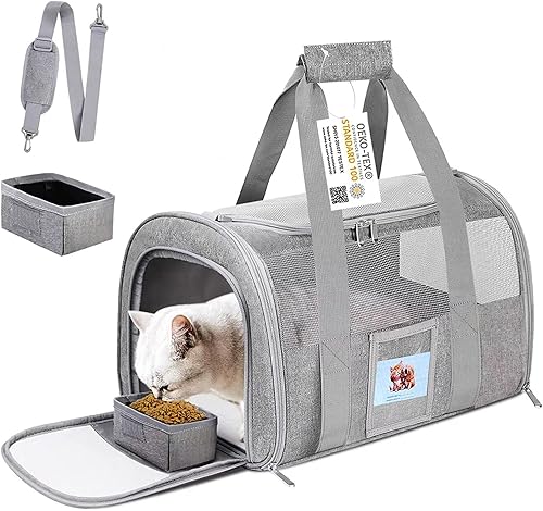 SECLATO Transportador de mascotas extra grande de 20 libras, transportador de gatos de lados suaves para gatos grandes de menos de 25 libras,