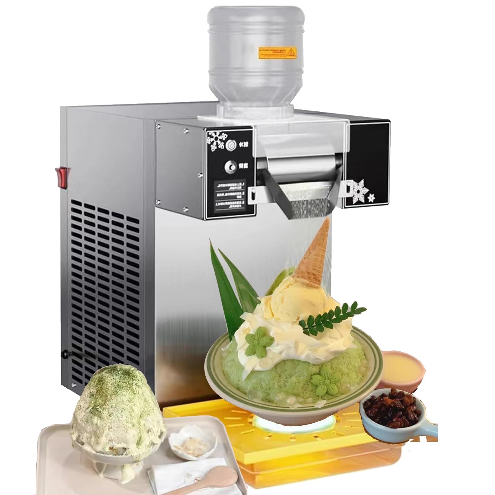 Commercial Kakigori Mesin,Ice Shaver Bingsu Making Machine,Color Shaved Ice Machine,Cone Ice Cream Machine Shaved Ice Equipment,Shaved Speed Adjustable Machine(60KG)