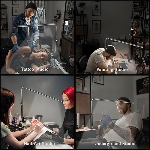 Miniatura 7 de Aluminum LED Desk Lamp with Super Long Arm, Adjustable Nails Light for Desk, Pro Nail Desk Lamp with 2 in 1 clamp, Suitable fo Nail Beauty, Home