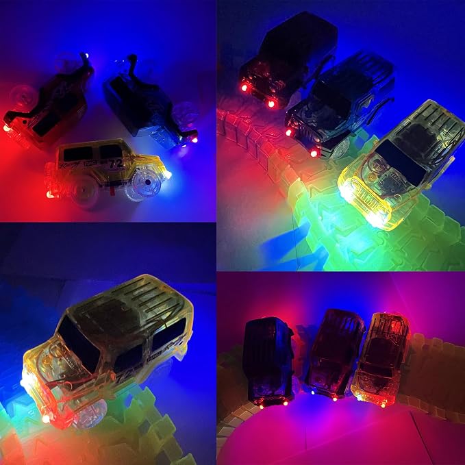 Juego de 3 Carros con Luz LED para Pista 3-12 años miniatura 4