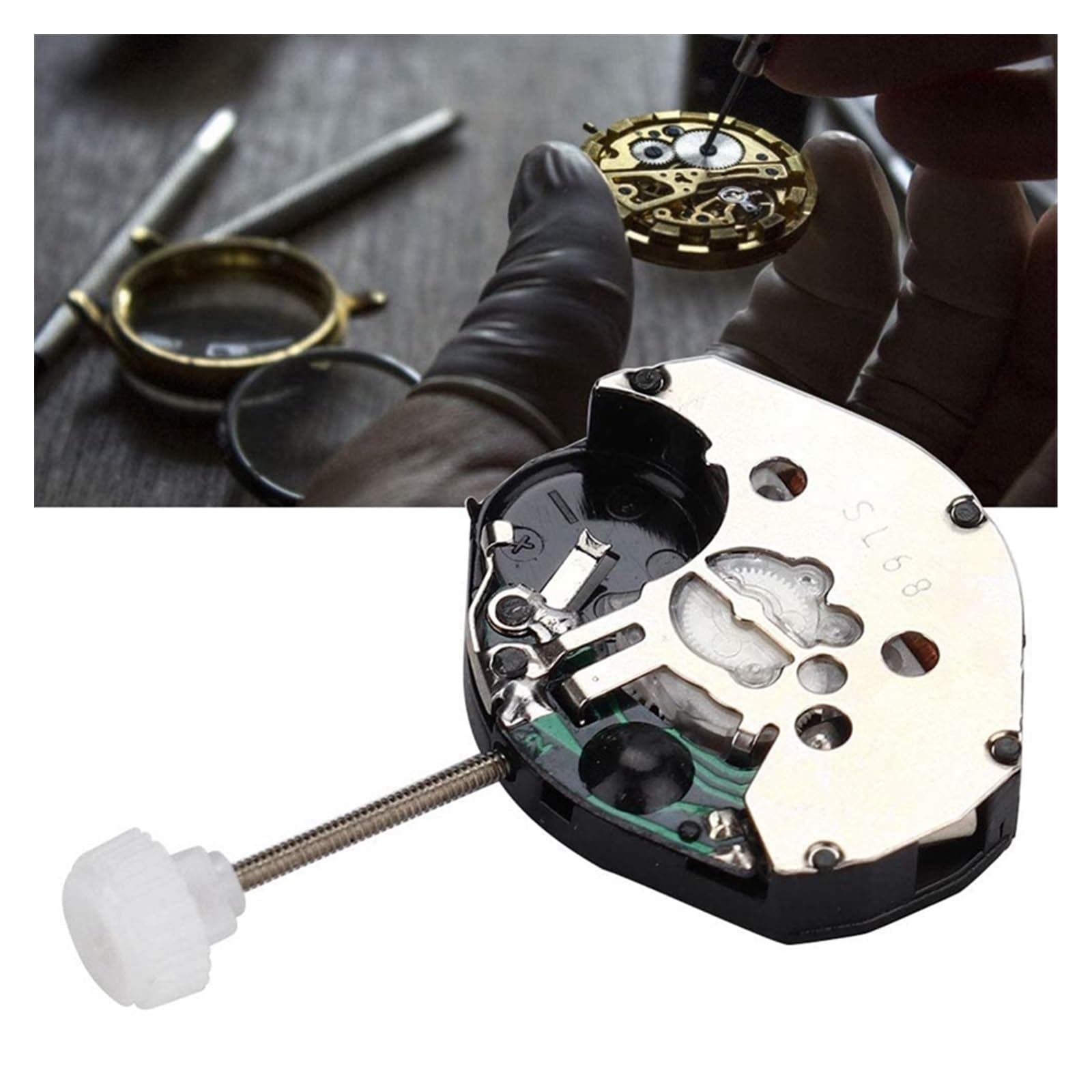 Mecanismo De Reloj, 5 Piezas Sl68, Compatible con Mecanismos De Relojes De Cuarzo, Accesorios para Reparación Y Repuestos.