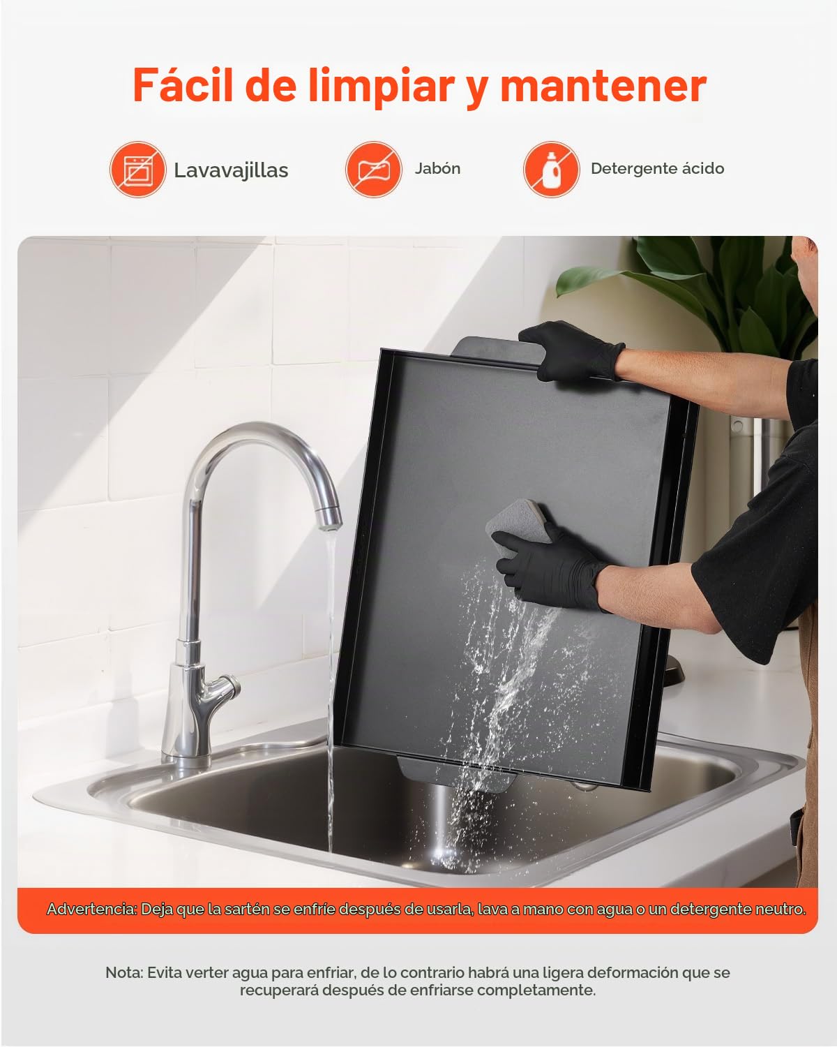 VEVOR Parrilla Duradera de Acero al Carbono Universal Rectangular de 502 x 370 mm con Superficie Plana, Plancha de Gas para Barbacoa, Utensilios de Cocina Familiares Portátiles con asa, Negro