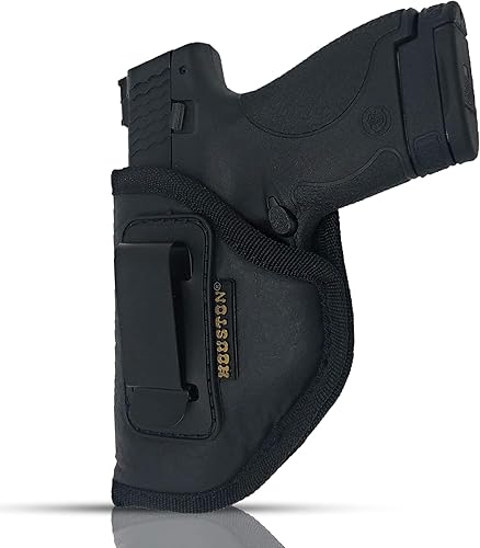 IWB Gun Holster by Houston Gun Holsters - ECO Leather Concealed Carry Soft Material - Fits Glock 26/27/33, Shield, XDS, Taurus 709, Taurus Pro C,