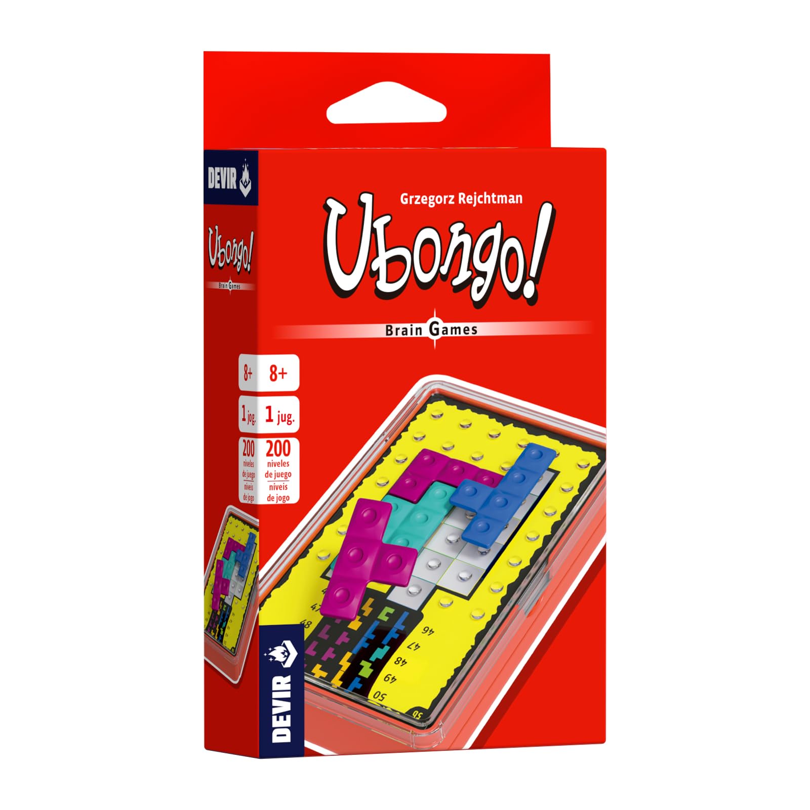Devir - Ubongo Brain Games, Gioco di Ingegno, Gioco da Tavolo da Solitario e da Viaggio, per Tutti i Pubblici a partire da 8 Anni (BGUBOBPS)
