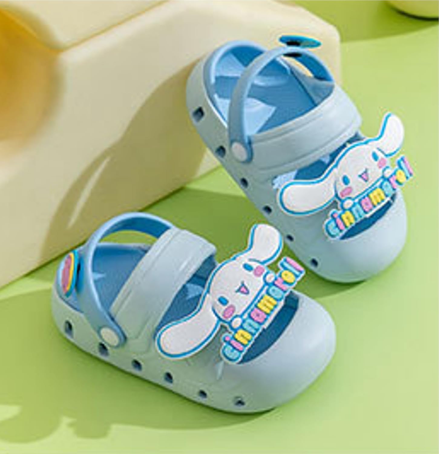 Cinnamoroll & Doughnut Clogs Slip on Water Shoes Casual Summer for Girls Kids Children - M Size Blue