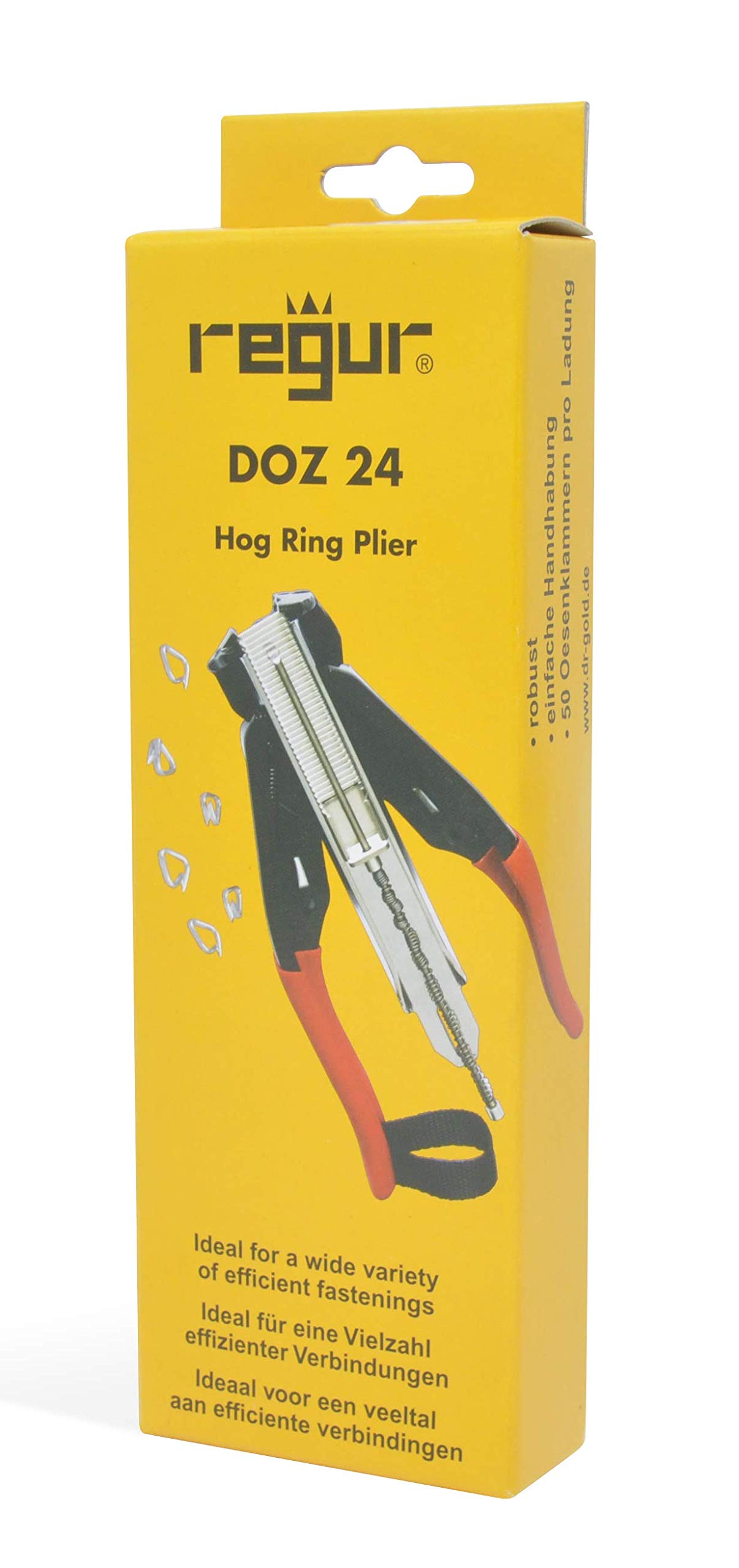 Regur Pinza DOZ 24 (pinza ad anello; maglie e recinzioni, reti fissate; 50 anelli per carico; anelli triangolari)