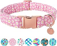 Vista 37 de Collar de perro de algodón de dinosaurio con hebilla de metal, collar de regalo para niñas o niños pequeños, medianos y grandes, lindos collares