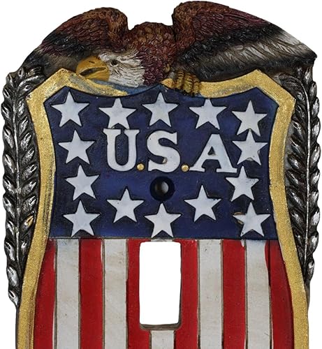 Miniatura 6 de Ebros Gift Juego de 2 unidades de águila calva americana patriótica del oeste en bandera de Estados Unidos vintage, estrella con lentejuelas de