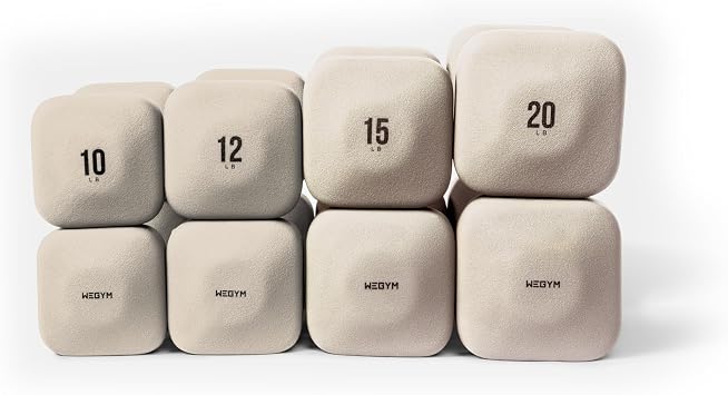 WeGym Square Dumbbell Set for Home Gym, Free Weights for Strength Training