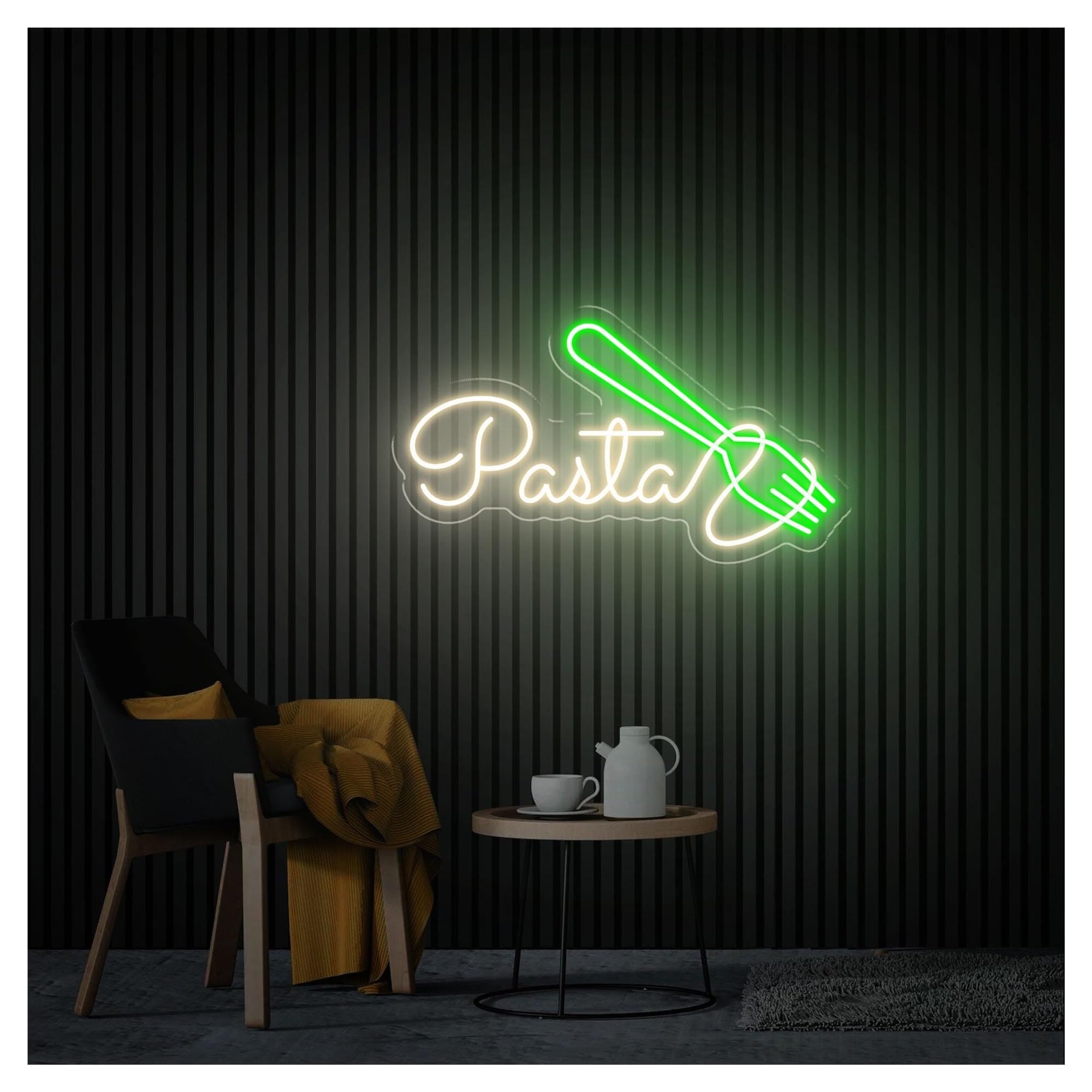RONGCH Hanging Art Signs Pasta Neon Sign,Suitable for Italian Food Shop Kitchen Decor with Dimmable 28cmx50cm(A)