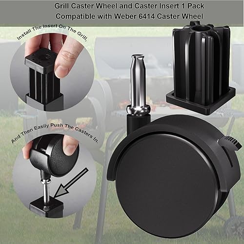 Miniatura 4 de Inserto de rueda giratoria 6414 para ruedas de parrilla weber, inserto de ruedas de parrilla de barbacoa
