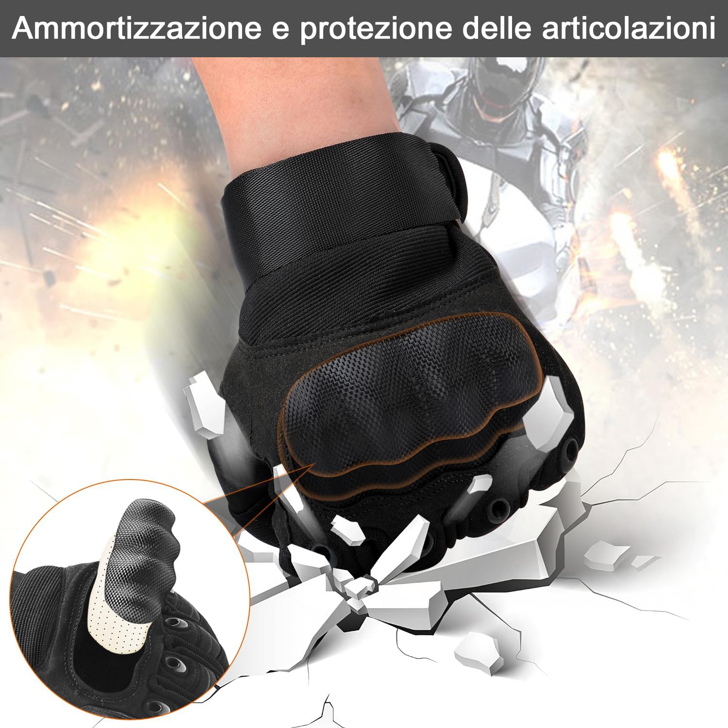 Guanti Moto Uomo Estivi,Guanti per scooter Touch screen e nocche rinforzate guanti per Corse in Motocicletta ATV BMX MTB Bicicletta Arrampicata Escursioni Ciclismo e Altri Sport All'aperto