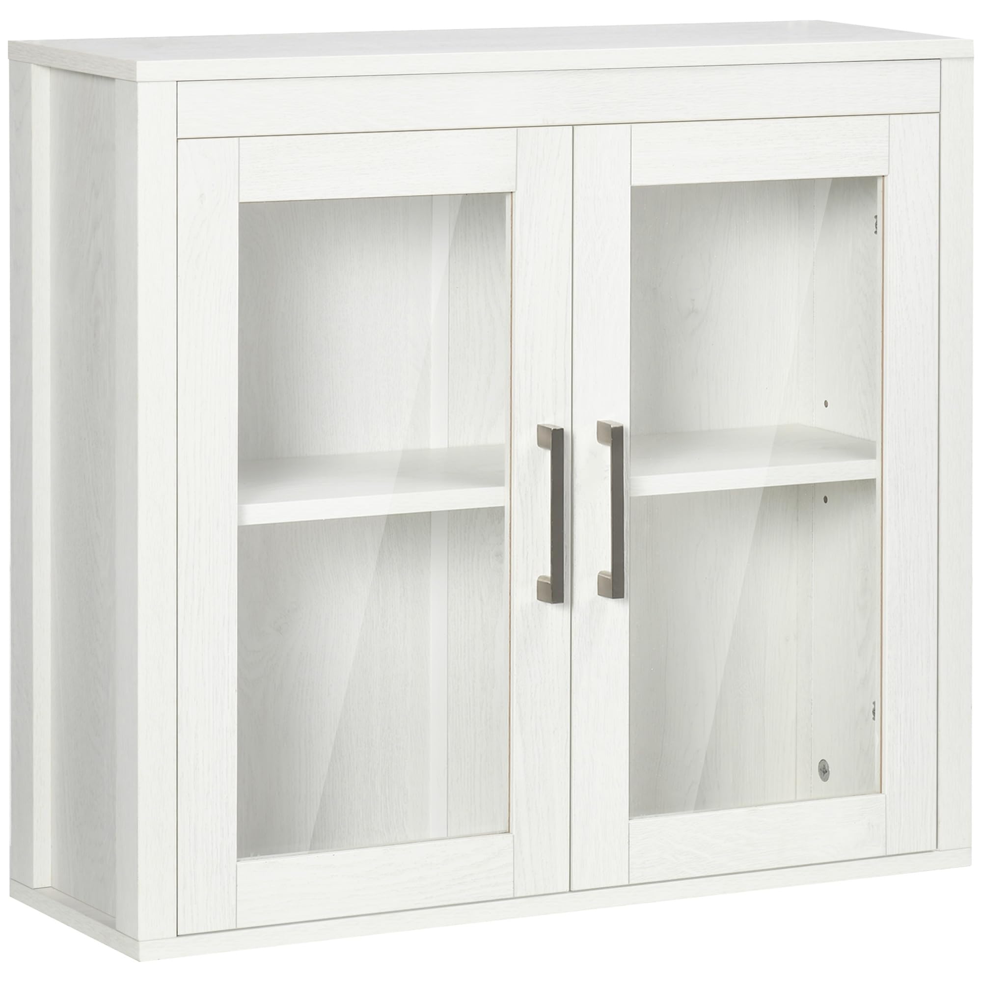 kleankin Armoire Murale de Bain, 2 Portes, 60x19.5x54 cm, Blanche