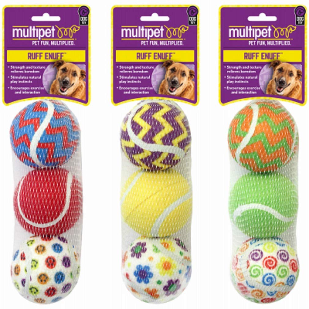 3PK Tennis Ball Dog Toy
