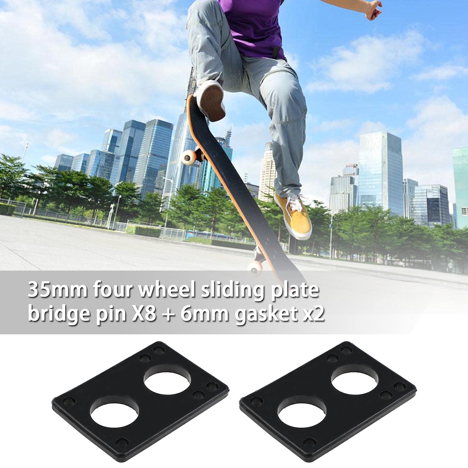 10 szt. 6 mm Longboard Riser podkładki do deskorolki z mostkiem do paznokci akcesoria naprawcze pochłanianie wstrząsów ochrona czarna