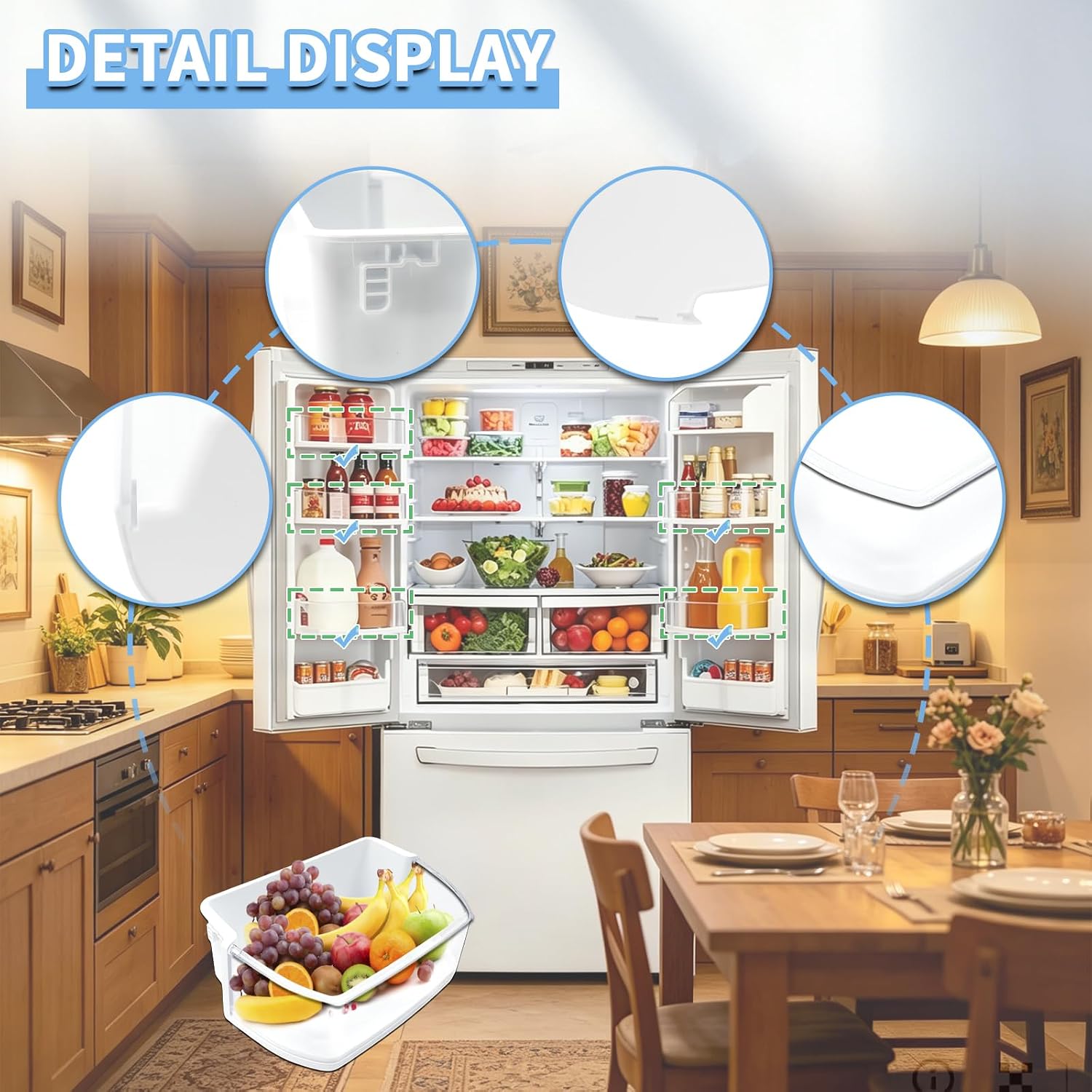 AAP73051305 Refrigerator Door Shelf Bin (Basket) Assembly For LG OR Kenmore Refrigerator,Replaceable Models:795.71322410,795.71322411,795.71322412(Kenmore);LFC22770SB,LFC22770SB/00,LFC22770ST(LG) etc