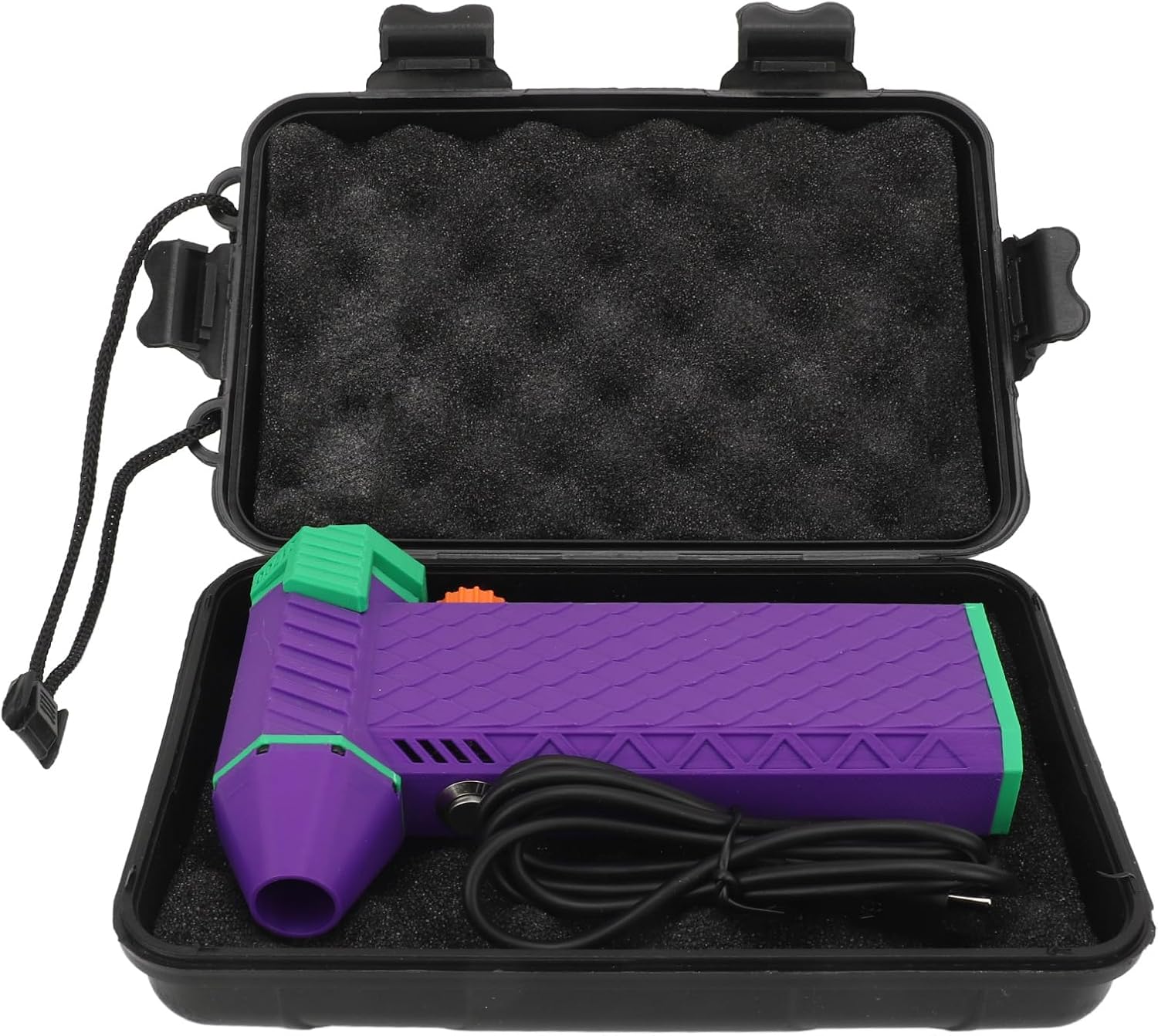 Electric Air Blower Brushless Motor 3 Gear Adjustment,110000RPM Cordless Dust Blower for Home Car Photography Wind Making with 2 x 2500mAh Battery (Black)