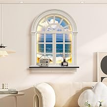 3D LED Wall Art Decor, Smart Dimming Sculpture Painting, False Window Mural, Modern Hanging for Living Room, Bedroom, Dining Home DecorationA,40 * 60CM