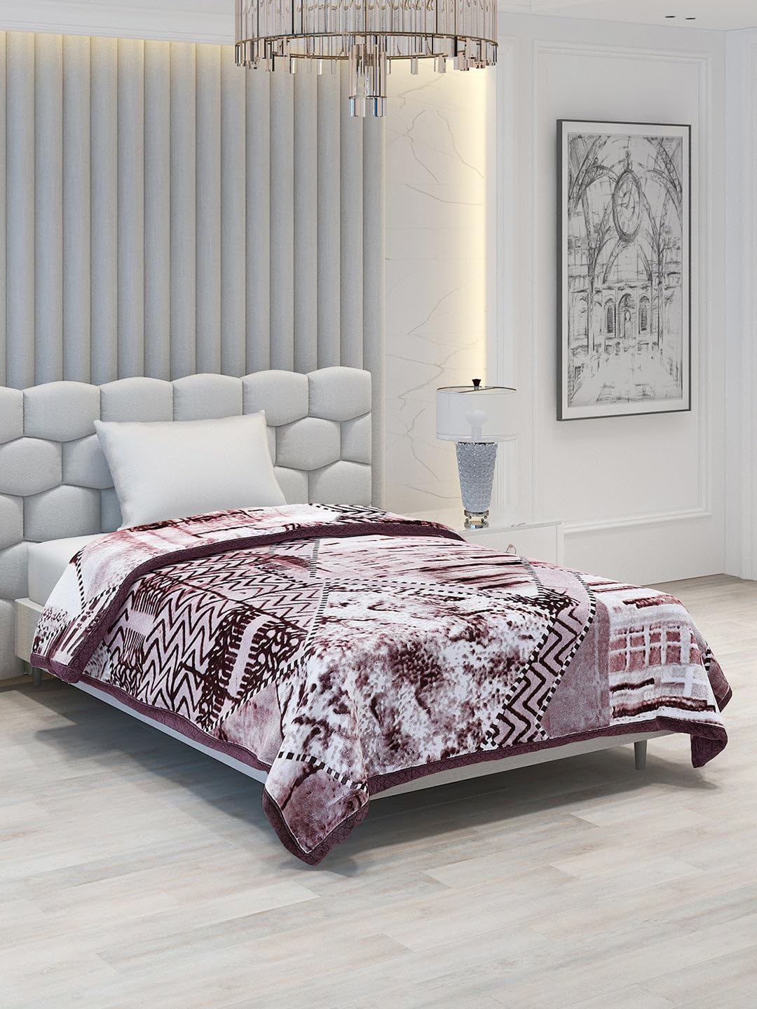 Monte Carlo Winter Multi Printed Single Bed Blanket Joseph 2 Ply 156 GSM (Width 1.60 M X Length 2.20 M)-picture-11
