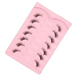 Gmagictobo Natural Half Lashes Cat Eye Look False Eyelashes Clear Band Fake Eyelashes Light Volume Corner Lashes Soft Strip Eyelashes 7 Pairs