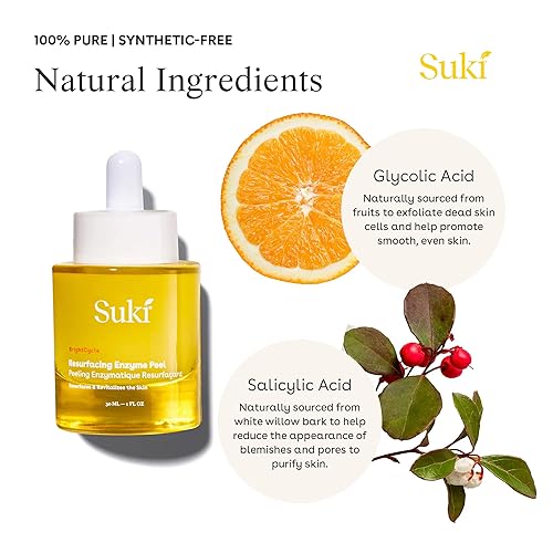 Miniatura 5 de Suki Skin Care - Exfoliante enzimático rejuvenecedor con ácido glicólico, papaína, manzana y calabaza, exfoliante químico que reduce la acumulación