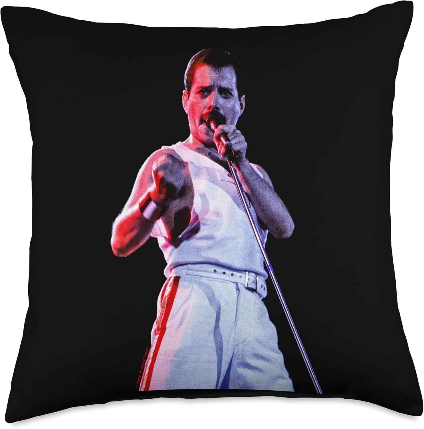 Queen Singer Freddie Mercury Live by Everard Smith Throw Pillow