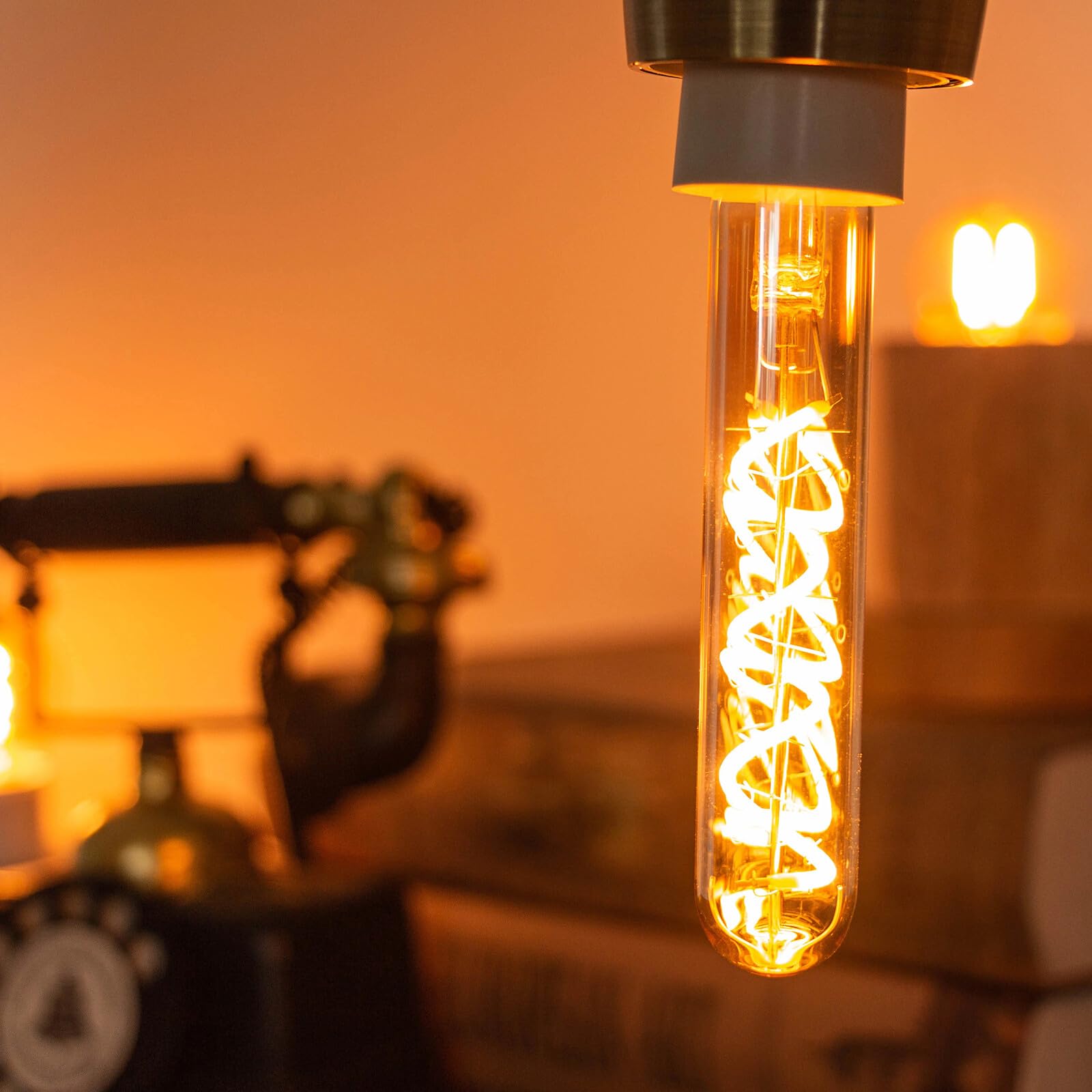 Bombilla LED tubular T20/T6 E14, 220V, regulable, estilo vintage, con filamento en espiral, estilo Edison, retro, para lámparas de araña colgantes, 10 unidades