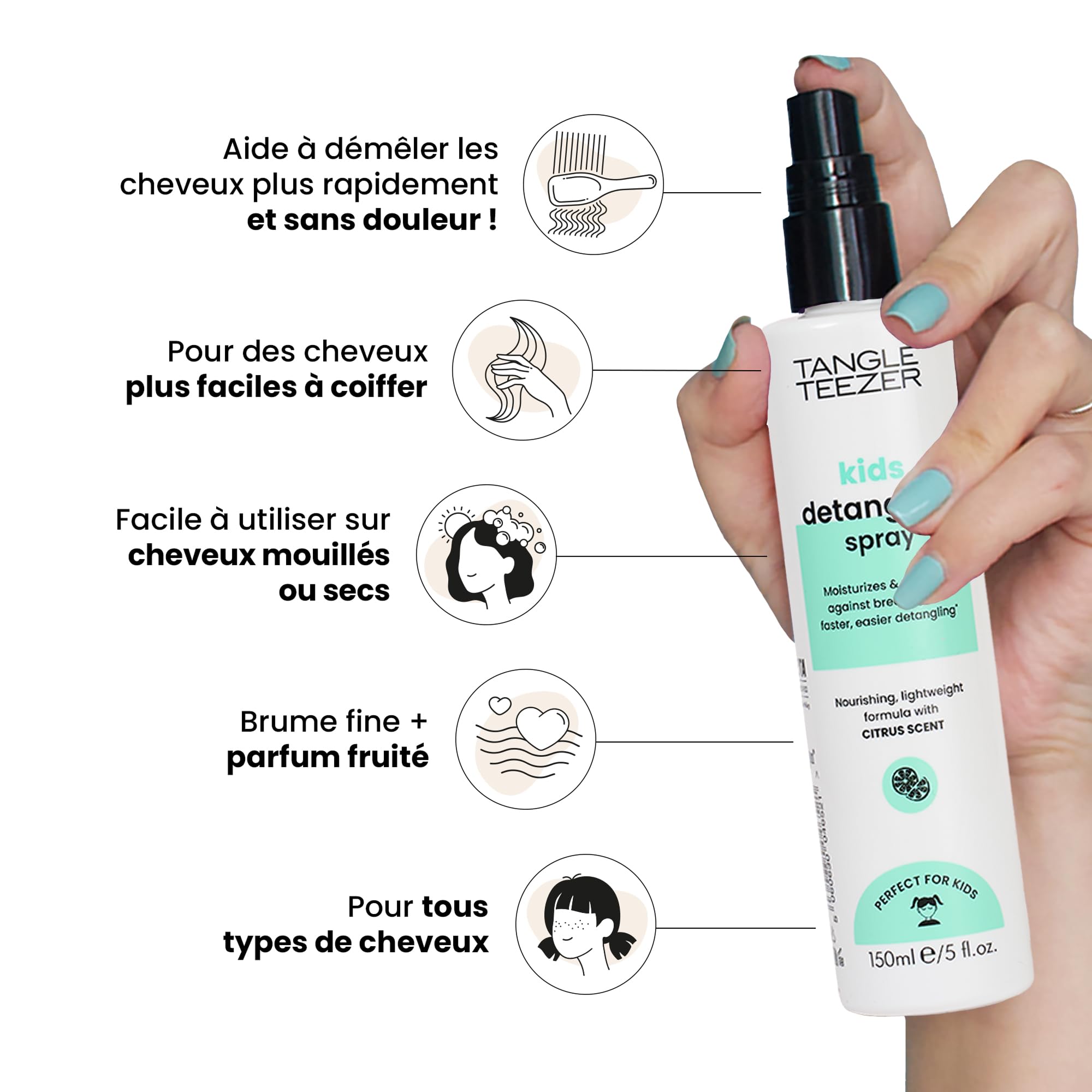 Tangle Teezer Entwirrungsspray für Kinder – Keine Knoten, Keine Tränen – Frischer Zitrusduft – Vegan & Ohne Tierversuche – Sanftes & Schnelles Entwirren (Packung mit 2)