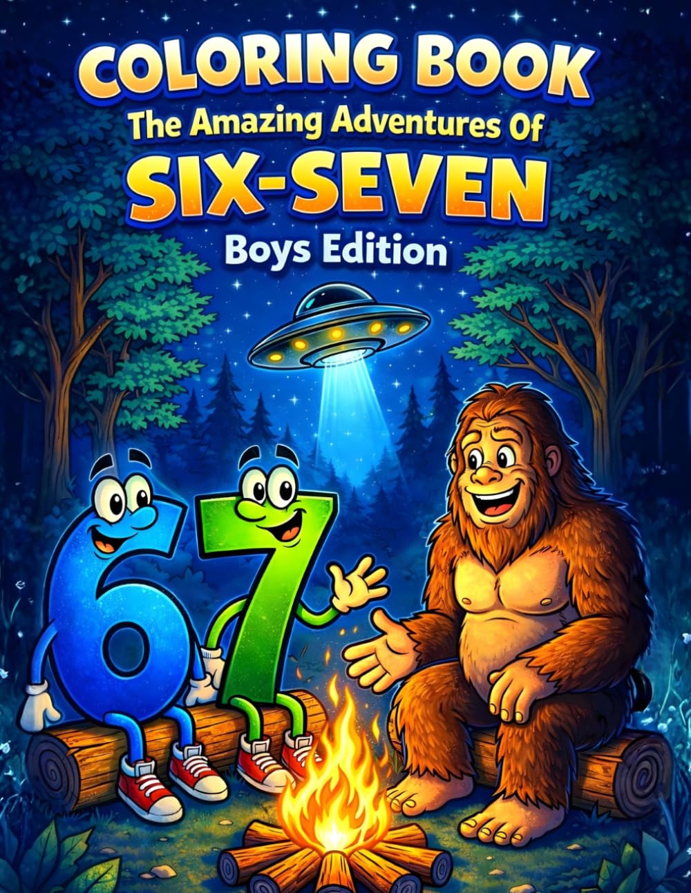 67 Coloring Book - The Amazing Adventures of Six-Seven - Boys Edition, 6-7 Viral Meme for Boys, Tweens and Teens with 50+ Cool Pages