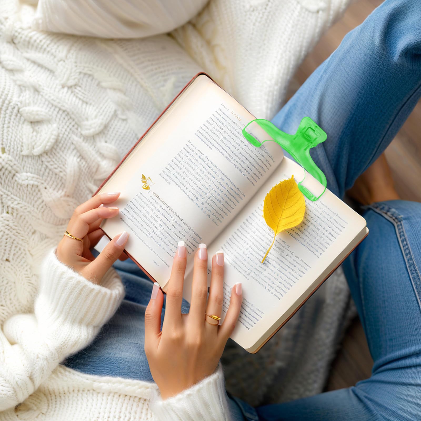 SIXHAOBU Buchseitenhalter Set - 2 Transparent-blaue Clips Zum Festhalten Von Seiten