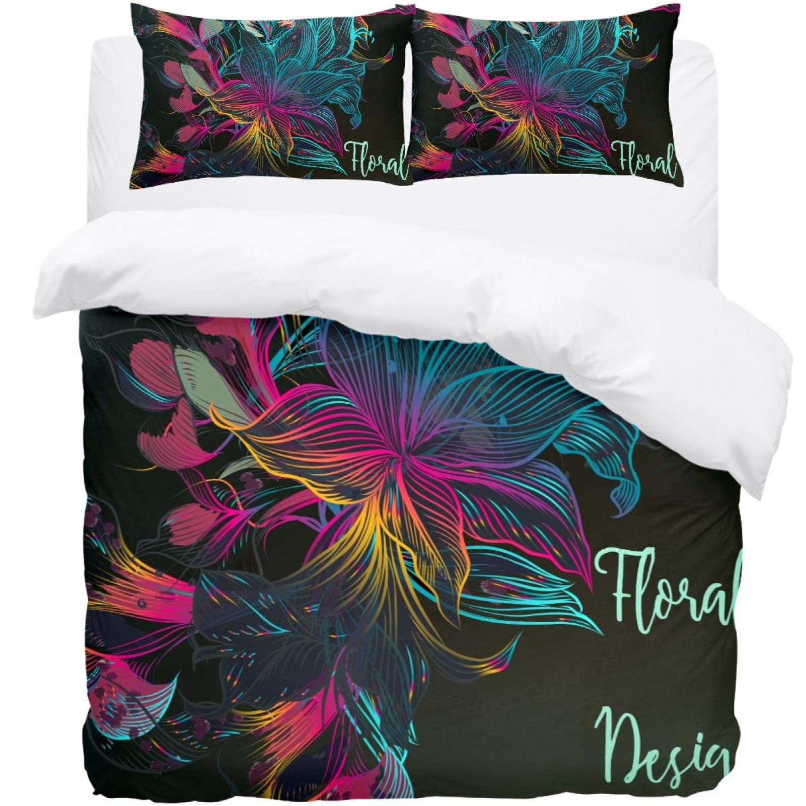 Housse de couette florale contre le froid nocturne parure douce et légère