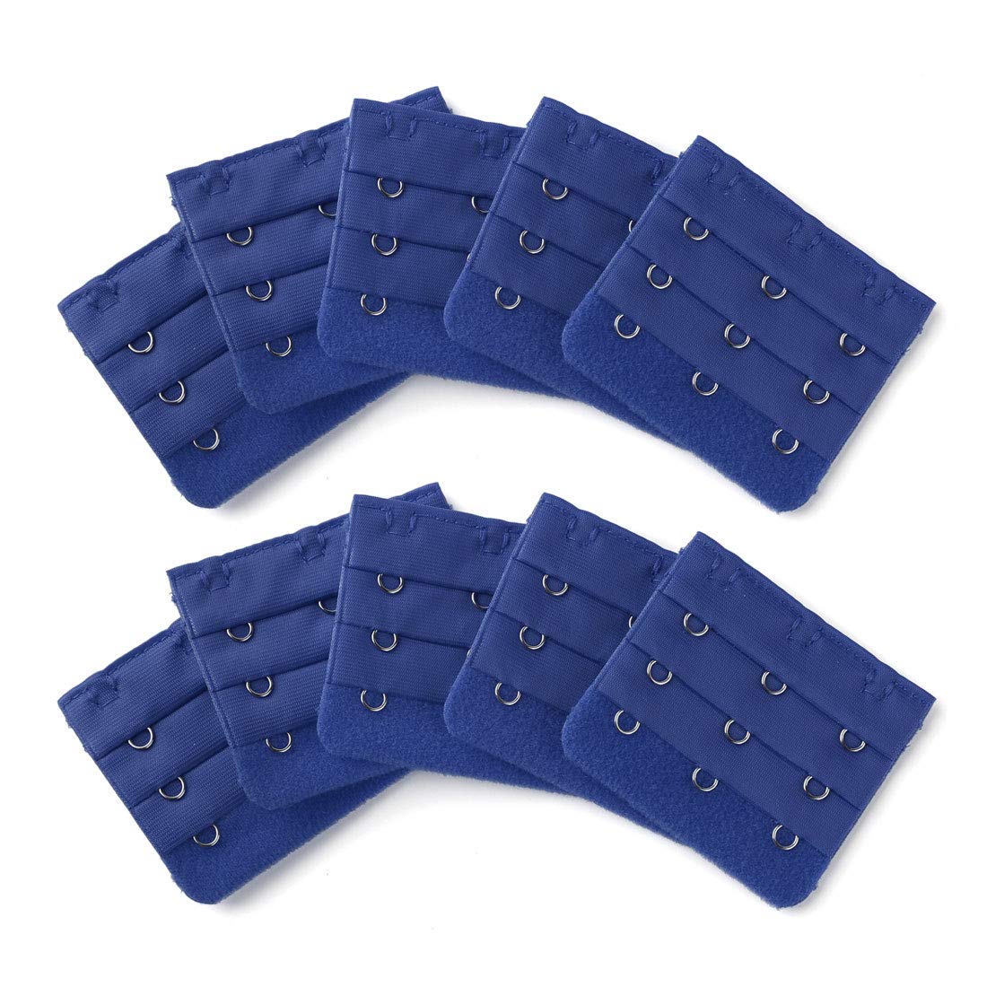 sourcing map Women 3 Rows 3 Hooks Bra Strap Adapter Underwear Buckle 10 Pcs Blue