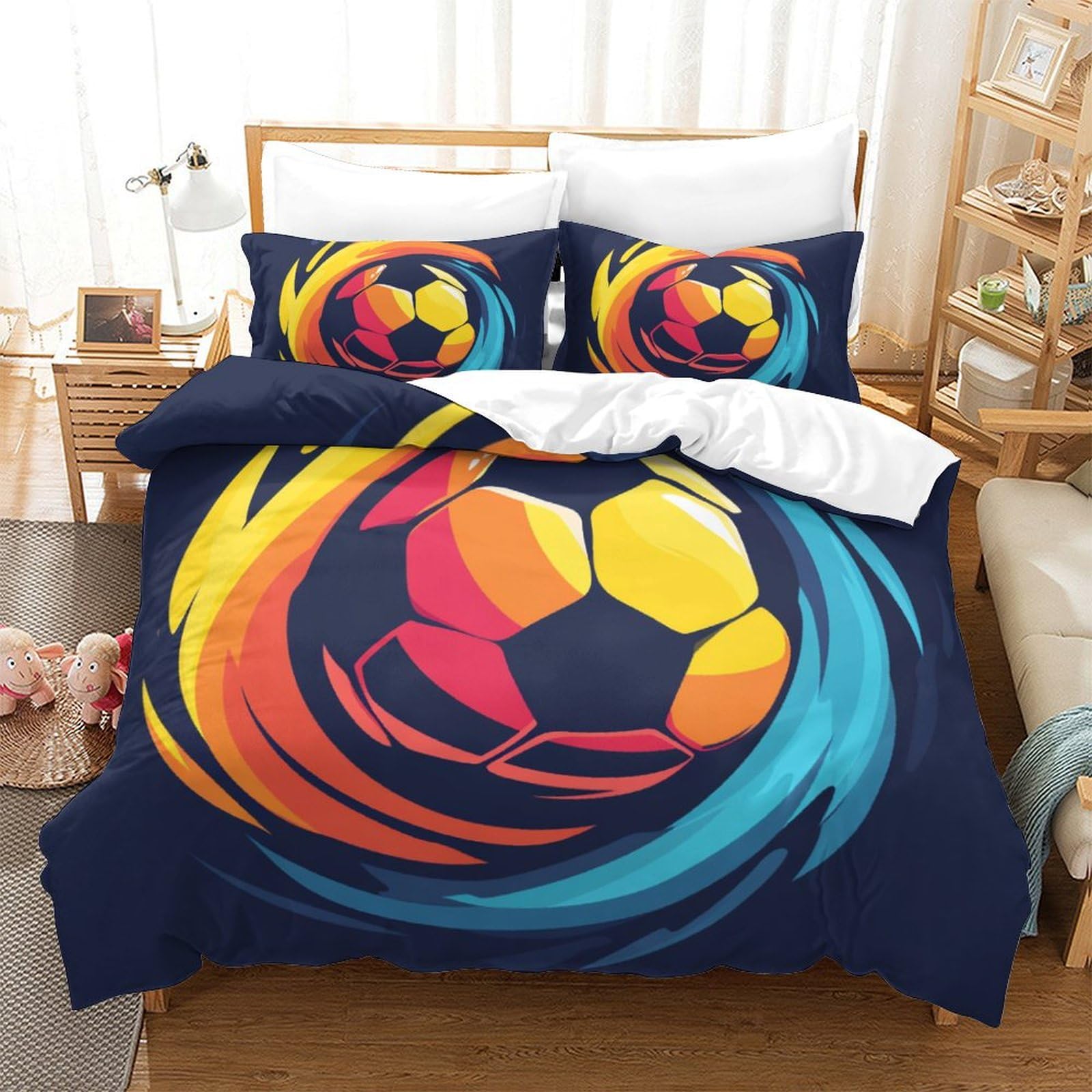 Housse de couette football 260x220cm, le cadeau idéal pour jeunes garçons