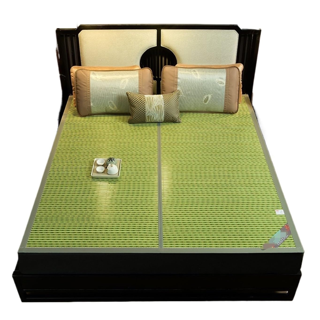 JYBNBBE Mat for Bed Folding Smooth Mat For Bed Foldable Double Sided Bamboo Summer Sleeping For Home Summer (Grün 1.8 * 2m/5.9 * 6.5FT)