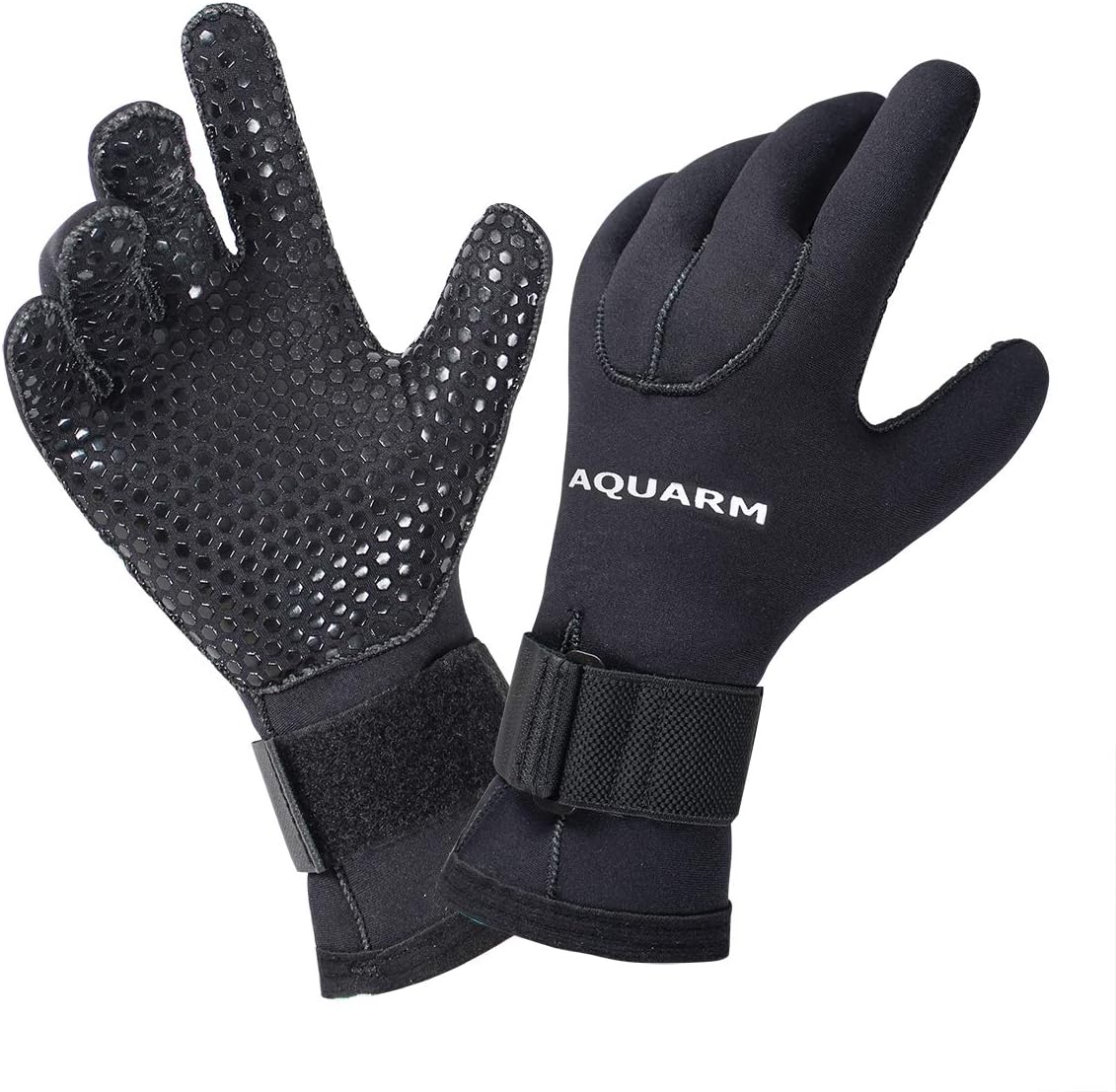 AQUARM Premium Diving Gloves - 3mm Neoprene Scuba Dive Gloves with Elastic Wrist Band and Skid Resistance Particles, Perfect Base Gloves for Men and Women (XS) : Sports & Outdoors