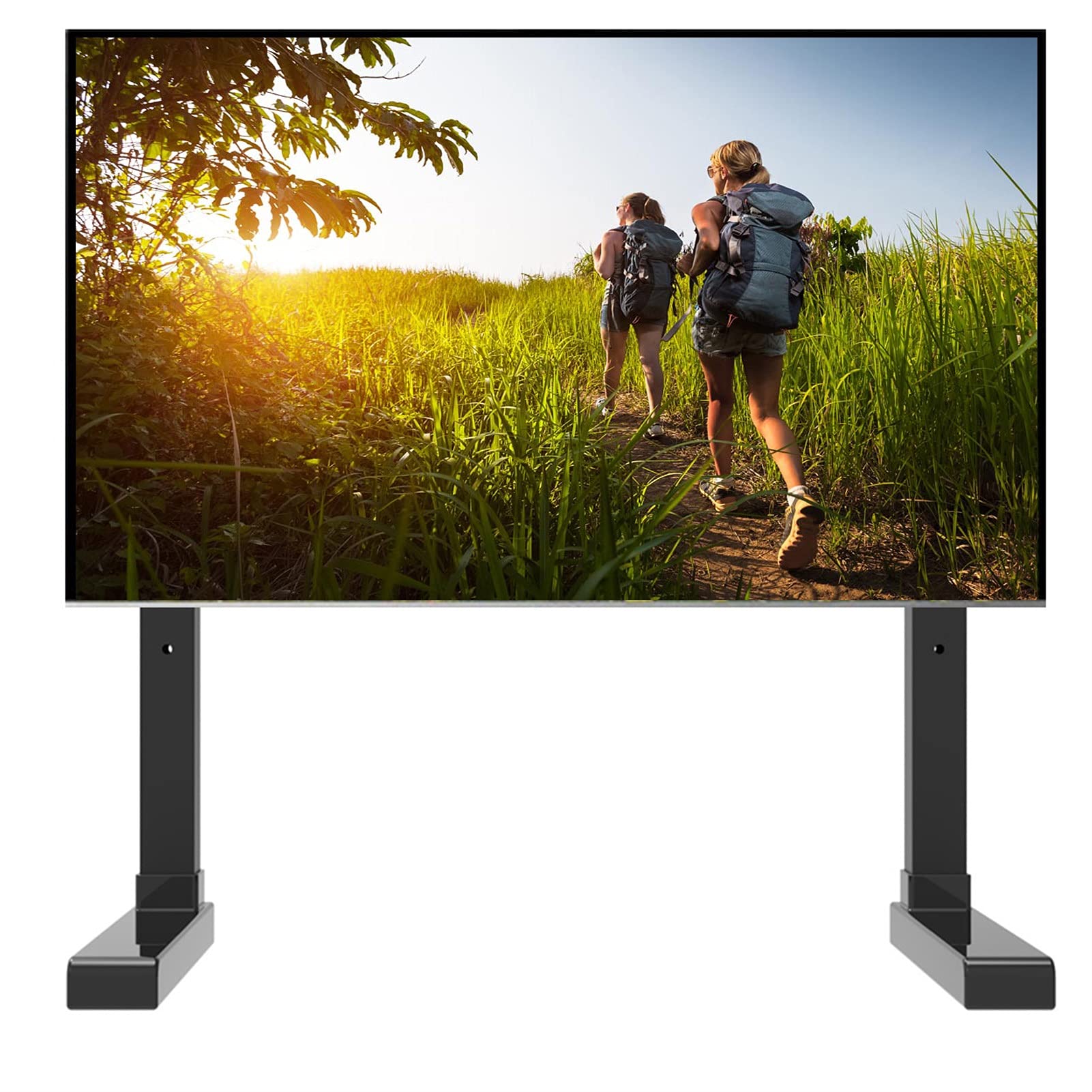 Meuble TV de table réglable contre la fatigue cervicale pour TV 32 à 65 pouces en chambre