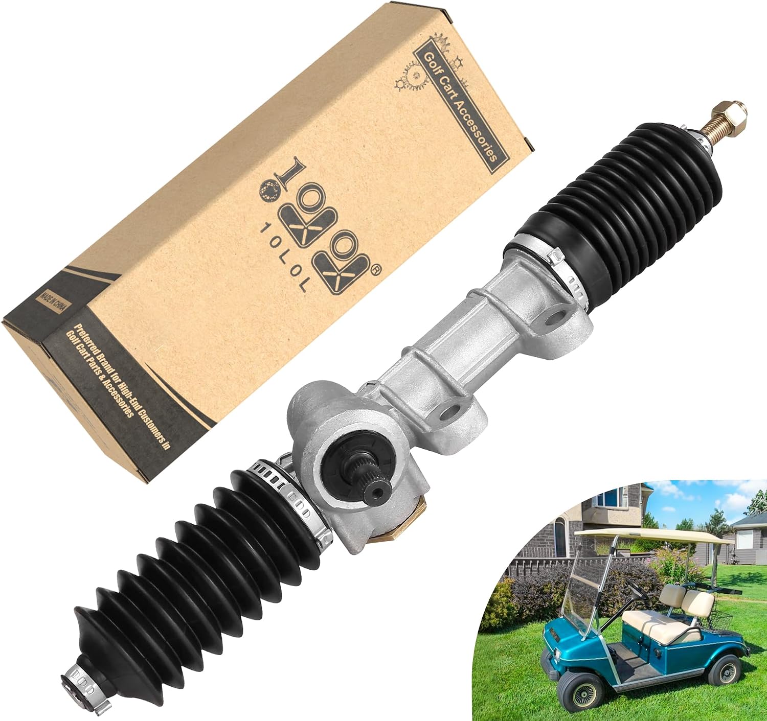 10L0L Steering Gear Box Assembly for Club Car DS, Carryall, Turf Golf Cart 1984-2004, Replace OEM 101878302 1012452