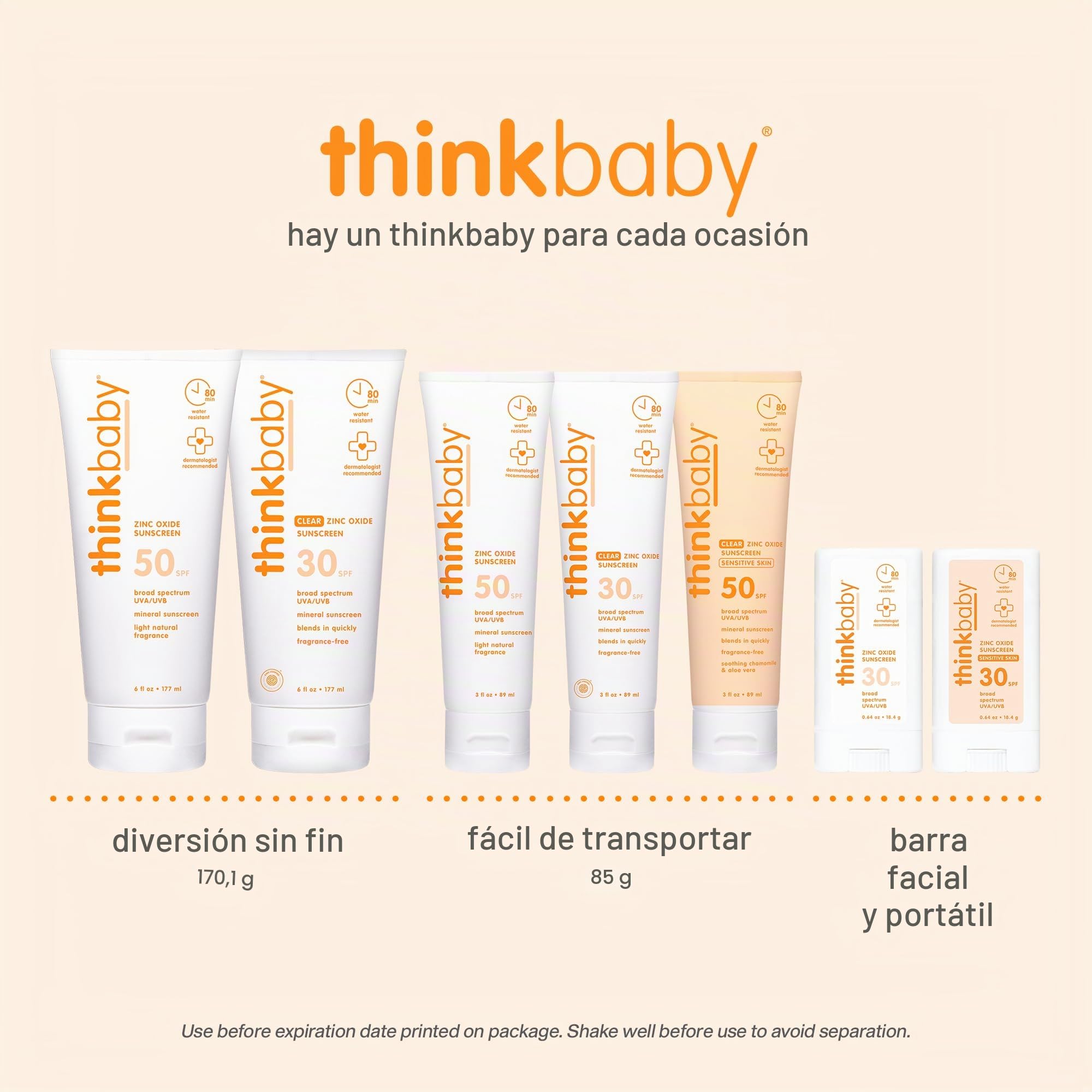 Thinkbaby Safe Sunscreen SPF 50+, 6oz (1) by Thinkbaby