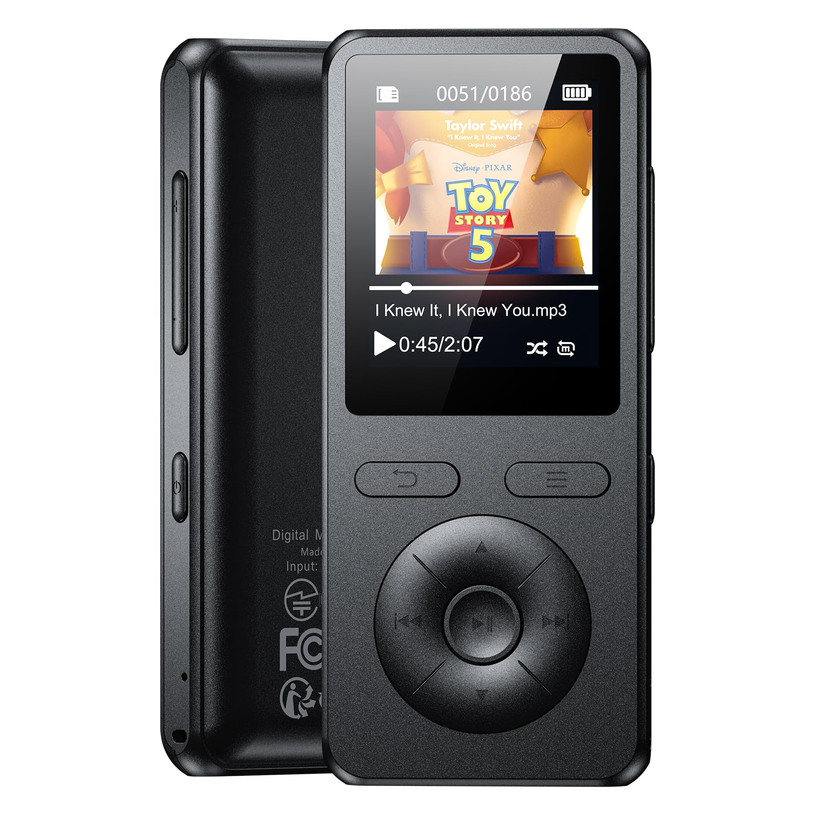 64GB Lettore MP3 Bluetooth 5.3, altoparlante, pulsanti fisici, ultraleggero