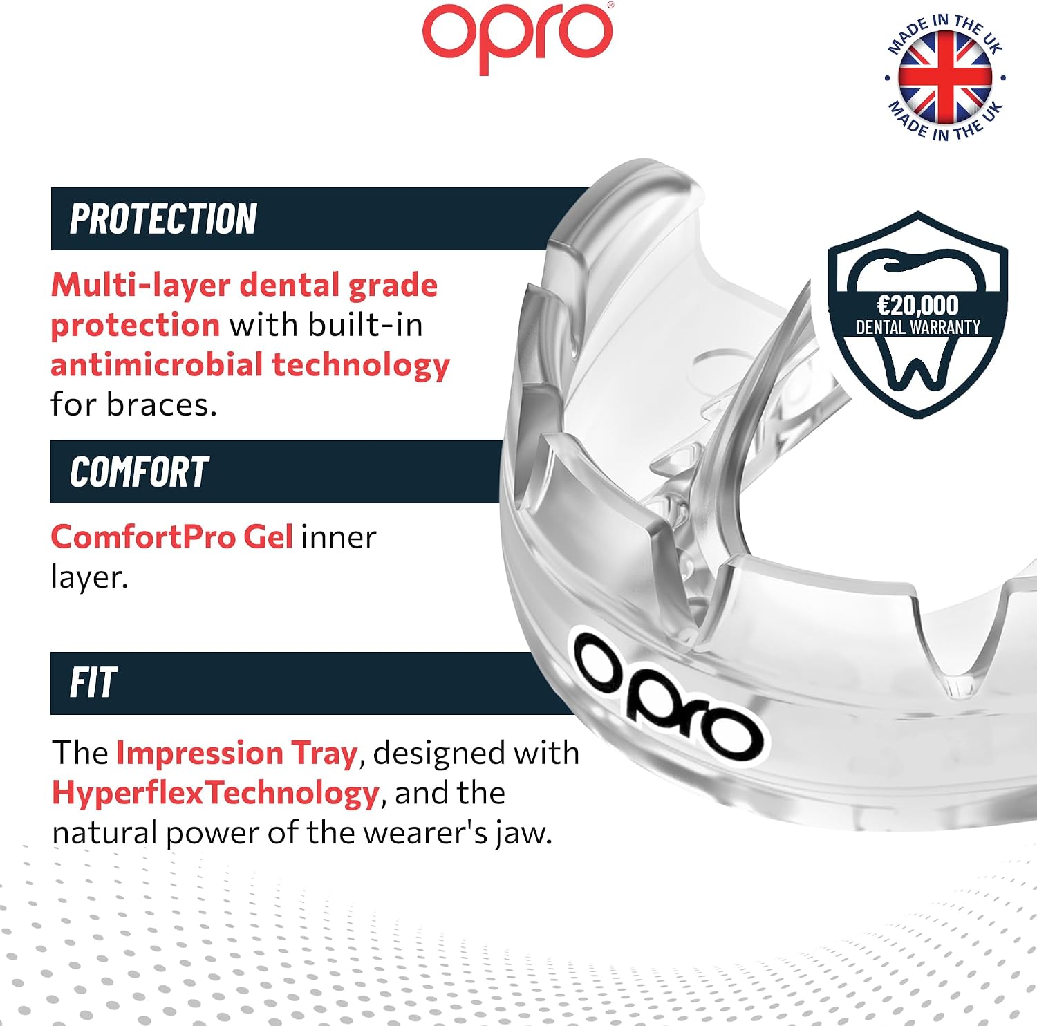 OPRO Braces Mouthguard – Custom-Fit, Slim & Breathable Design – Shock-Absorbing Sports Mouth Guard for Wrestling, Basketball, Football, MMA, Lacrosse, Hockey & More – Youth & Adult