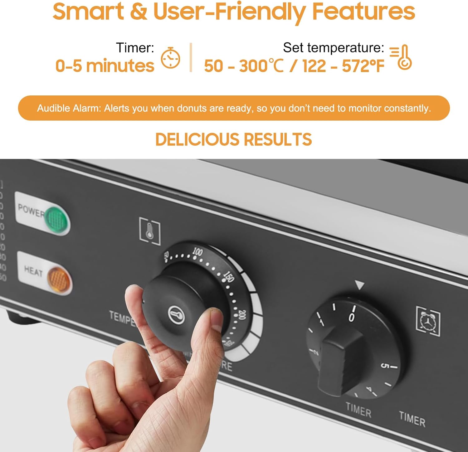 Electric Donut Maker, 1550W Commercial Doughnut Maker, Non-Stick Commercial Electric Donut Machine Makes 6 Doughnuts, Suitable for Restaurant and Home