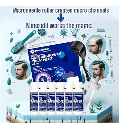 Miniatura 2 de Paquete de 6 unidades de minoxidil al 5% para hombres para tratamiento de crecimiento del cabello, solución líquida extra fuerte 5% tópica,