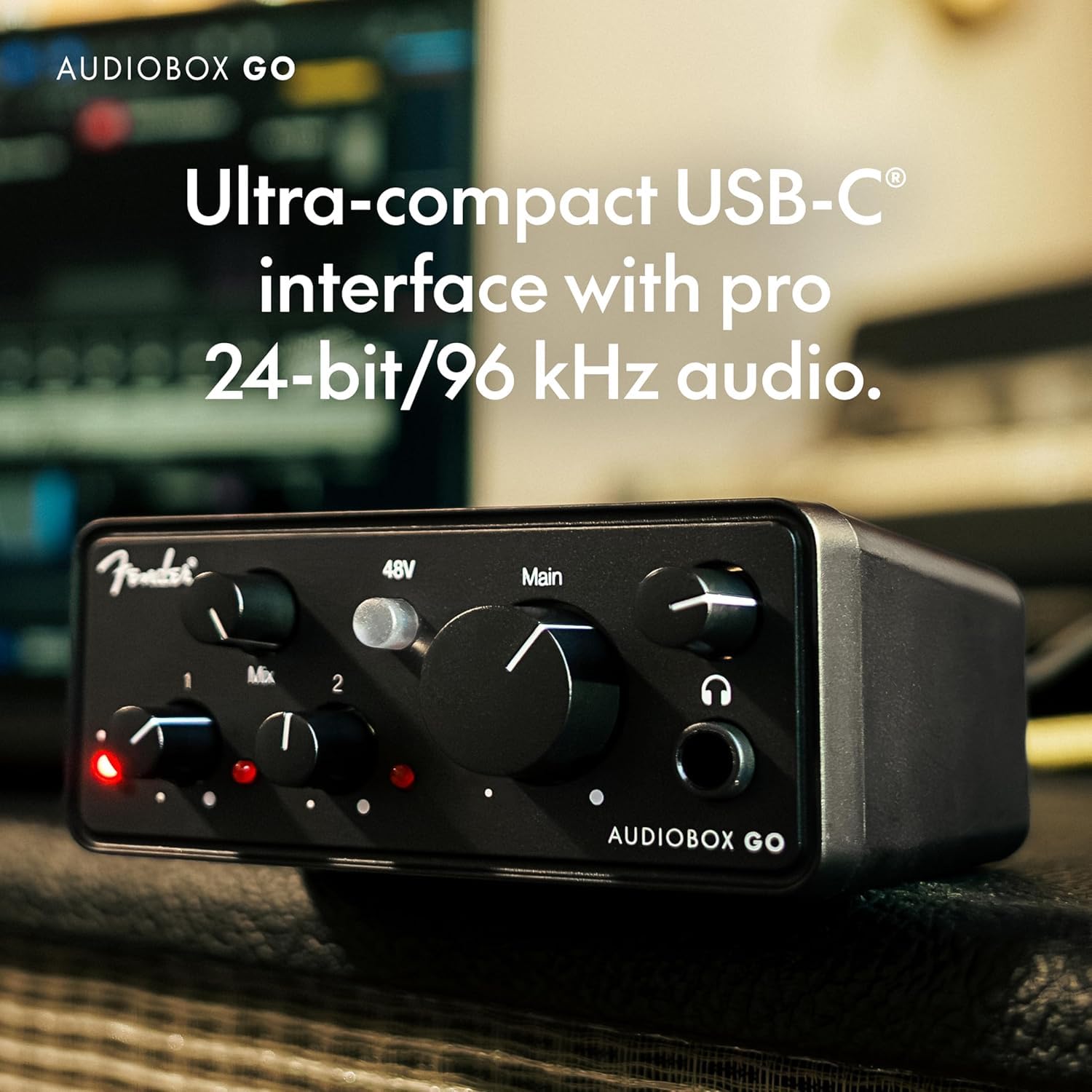Fender AudioBox Go - Interfaz de audio USB-C de 2 canales con cable jack keepdrum