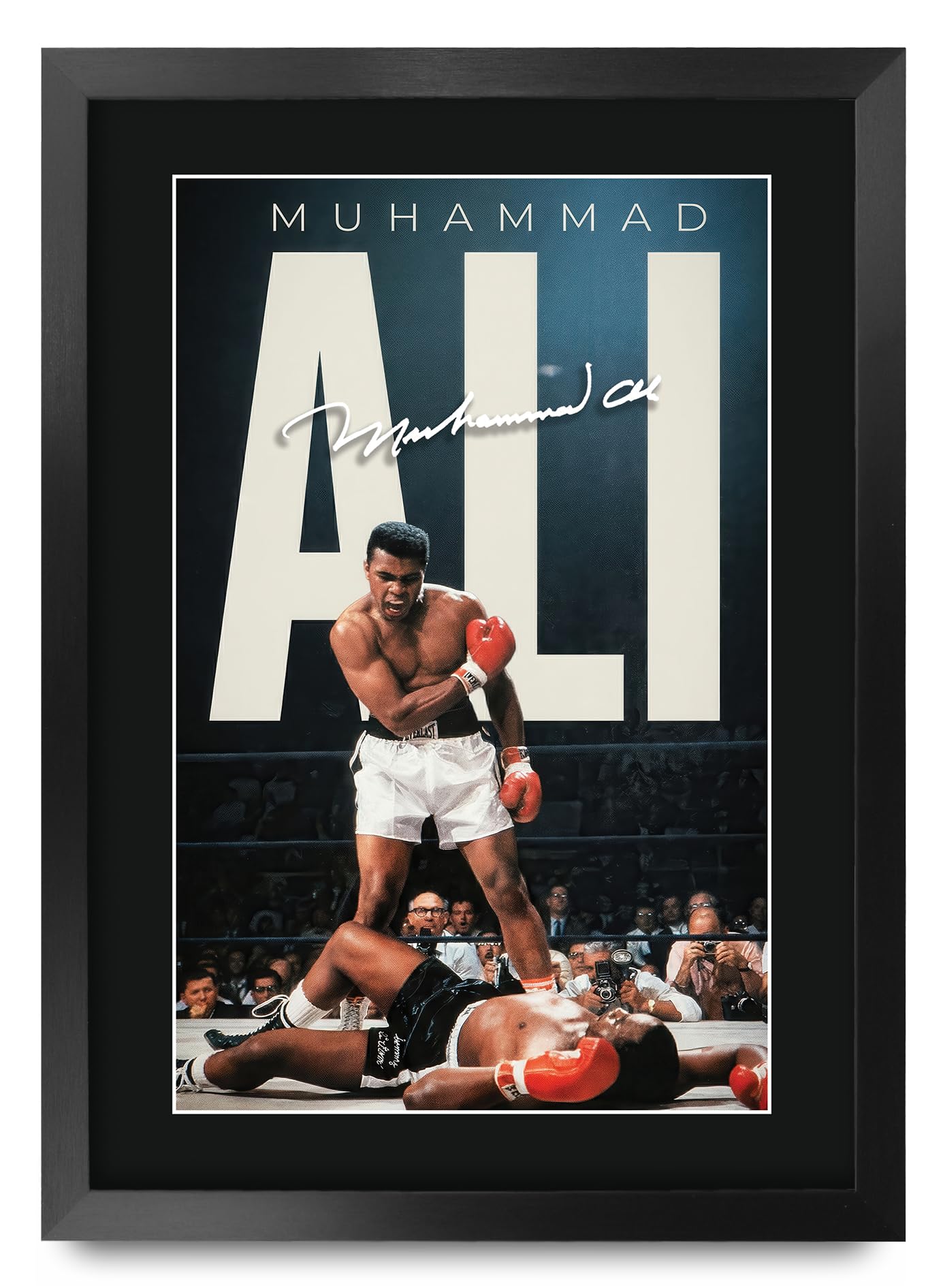 HWC Trading Muhammad Ali Boxing Gifts Printed Signed Autograph Poster for Boxer Memorabilia Fans (ID-000191) - A3 Framed