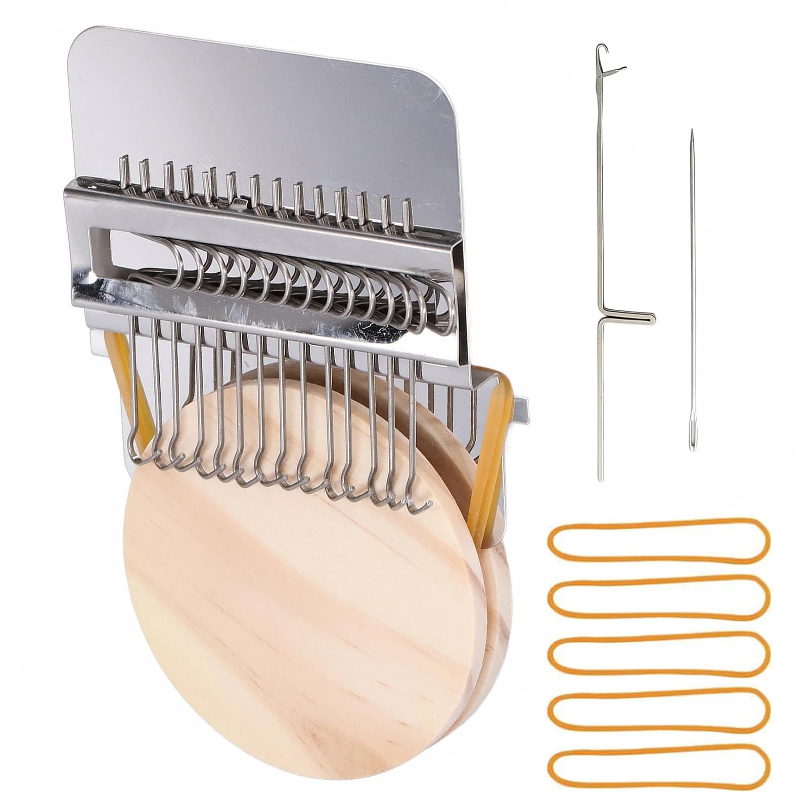 Small Loom Speedweve Type Weave Tool, 14 Hooks darning Loom Quickly Mending Convenient Easily Mending Jeans Socks Clothes, Speedweve Type Knit Patch Darning Loom Tool for DIY Mending and Craft