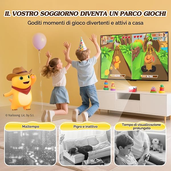 KINHANK MotionX Console Giochi per Bambini e Famiglia – Console Videogiochi Interattiva con Sensore di Movimento AI, Senza Controller né Abbonamento, Aggiornamenti Mensili, Per Serate di Gioco e Feste - 2