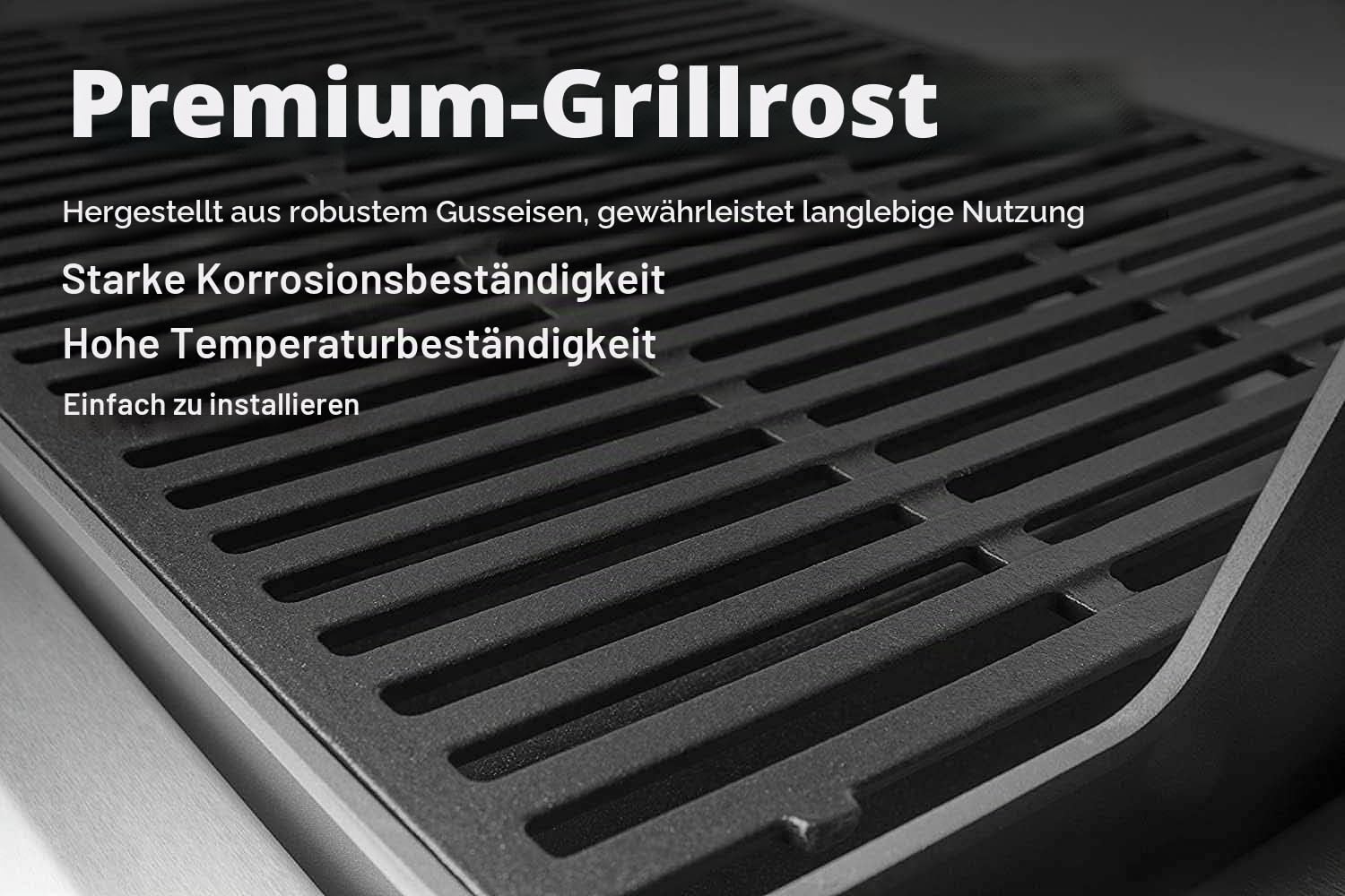 GFTIME 49,5 x 32,5cm 7524 Grillrost Gusseisen für Weber Genesis E-310/320/330, S-310/320/330, EP-310/320/330, CEP-310/320/330 (2007-2016), Grillrost für Enders Monroe 3 Gasgrill, 7528, 2 Stücke