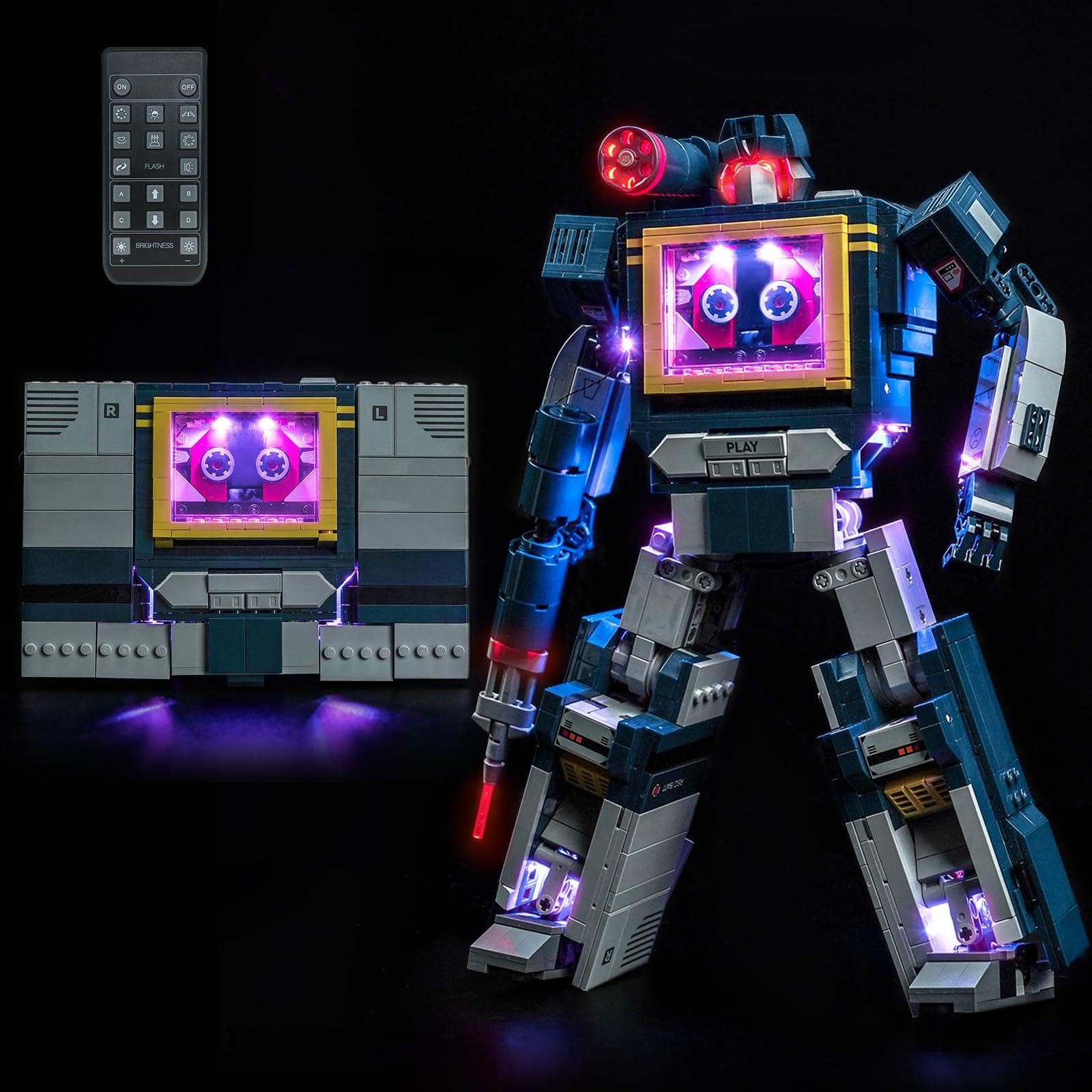 LocoLee Led Light Set Compatible with Lego 10358 Transformers: Soundwave Led Customized RC Version Decoration Lighting Kit Compatible with Lego 10358 Building Blocks Model,Only Lights Set,No Model