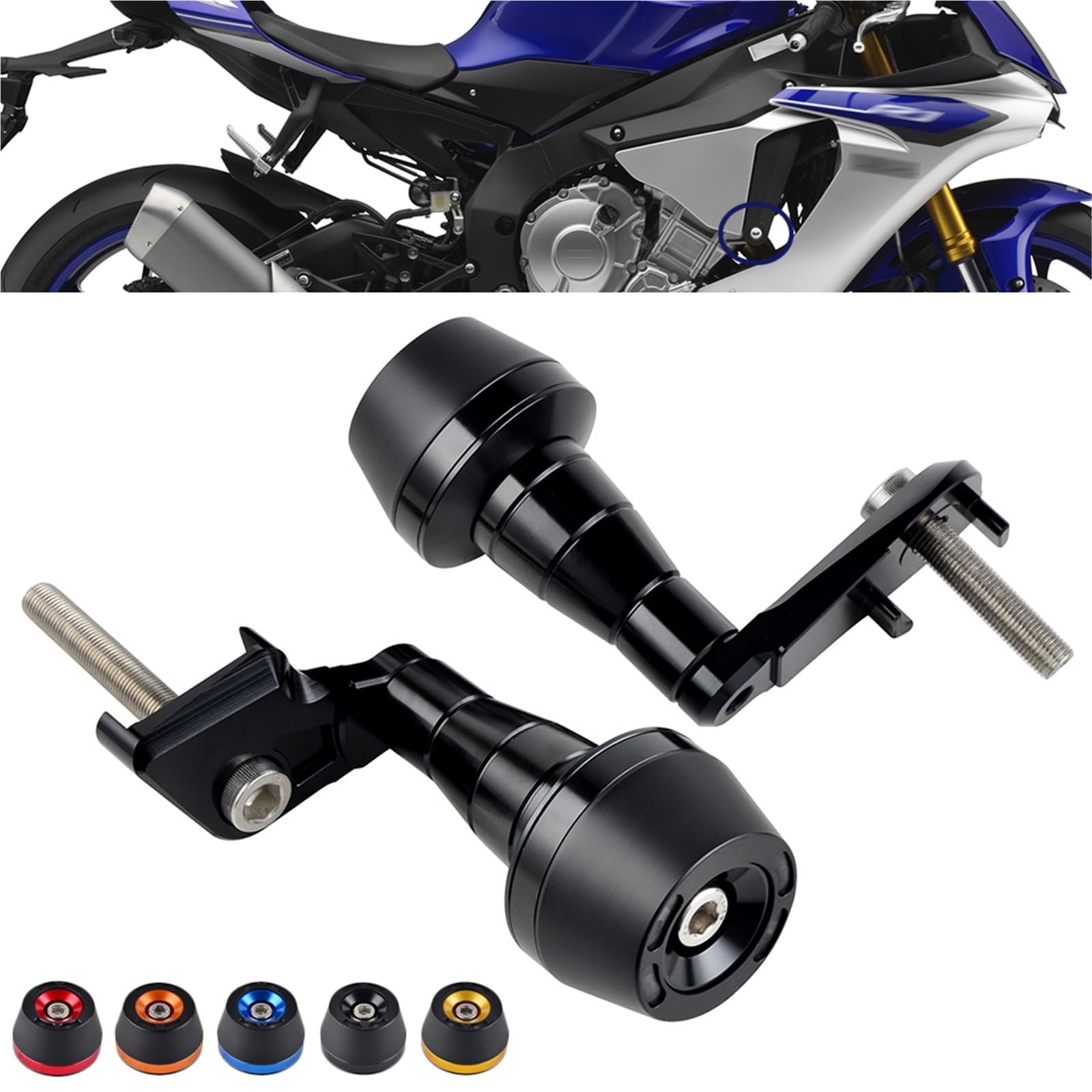 Przednie tylne koło oś widelca suwaki Pasuje do R1 YZF R1 2009 2010 20112012 2013 2014 2015 suwaki ramy silnika motocykla spadające ochraniacze Ochraniacze ramy motocykla(Red)