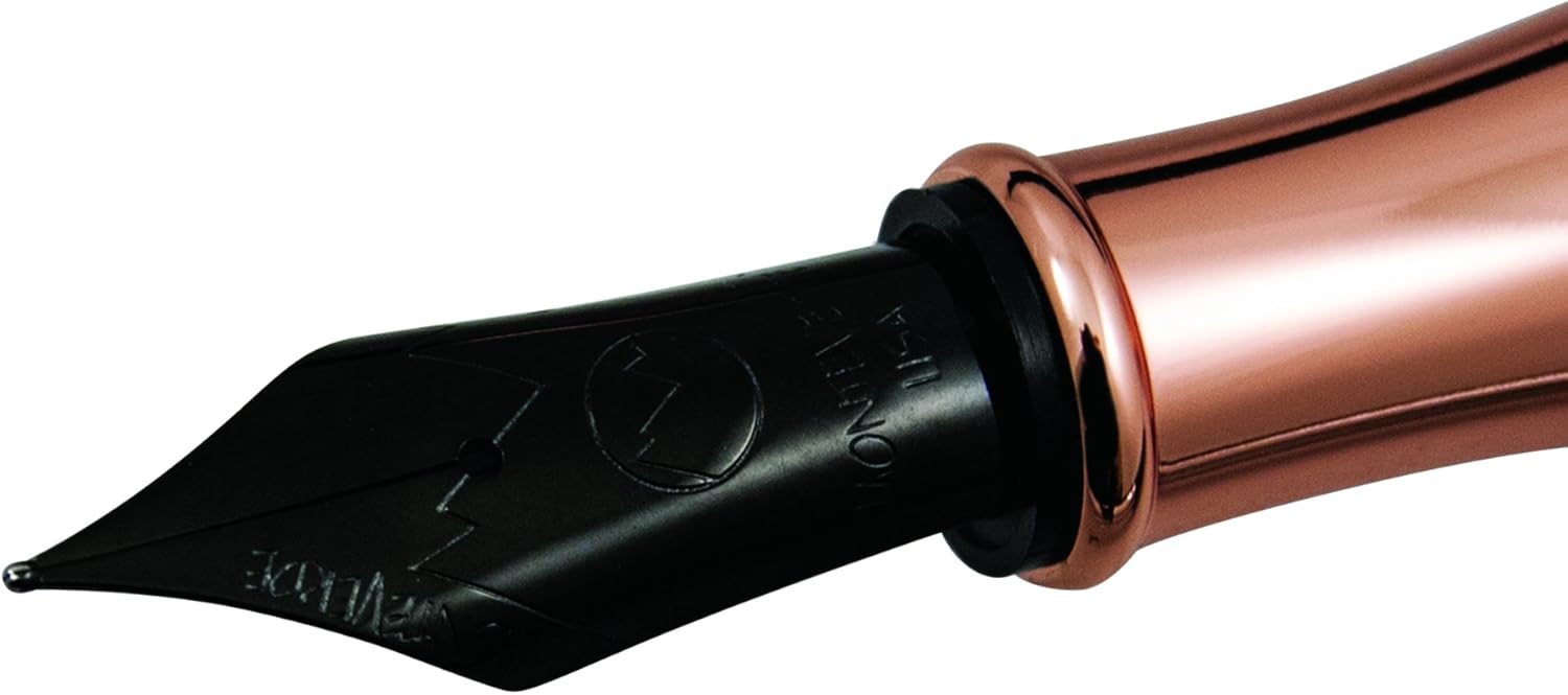 Monteverde Invincia Carbon Fiber Rose Gold Fountain Pen - Medium Nib, Carbon Fiber Design with 18 Karat Rose Gold Plated Cap, Elegant Writing Instrument